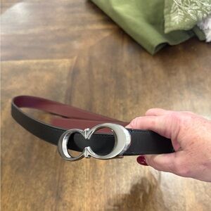 Coach Black and Silver Women's Belt